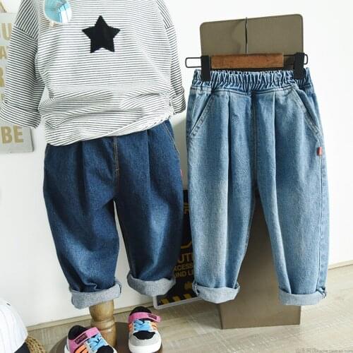 2020 Fashion Children Jeans for Boys Loose Denim Pants Girls Jeans Trousers Kids Harem Pants BC901