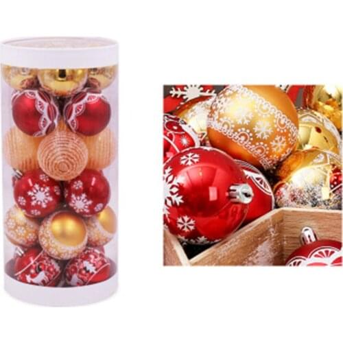 24pcs 6cm Creative Christmas Decor Ball Set Baubles Pendant Xmas Tree Hanging Decoration Supplies For Home Holiday Present