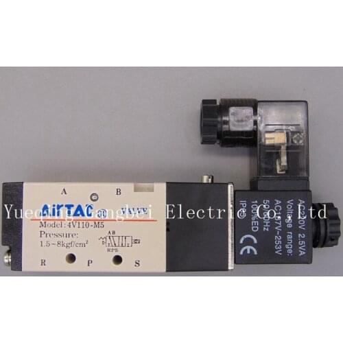 4V110-M5 M5Inner Guide Type 5 Way 2 Position Solenoid Valve AC110V AC220V AC380V AC24V 24V DC 12V DC