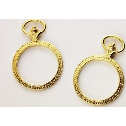 6pcs/set Metal Frame Pocket Watch Charm Pendant Bezel Setting UV Resin Charm Necklace Earring Findings Casting Craft DIY