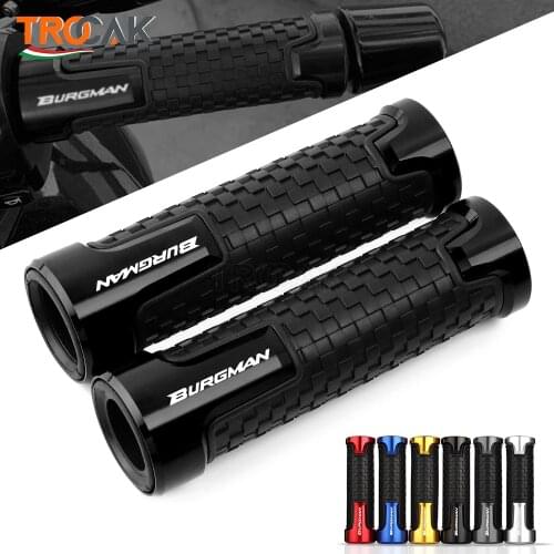 7/8'' 22mm Burgman Handlebar Handle Grip CNC Motorcycle Ends Handles For SUZUKI BURGMAN 650 400 125 200 AN650 AN400 AN125 AN200