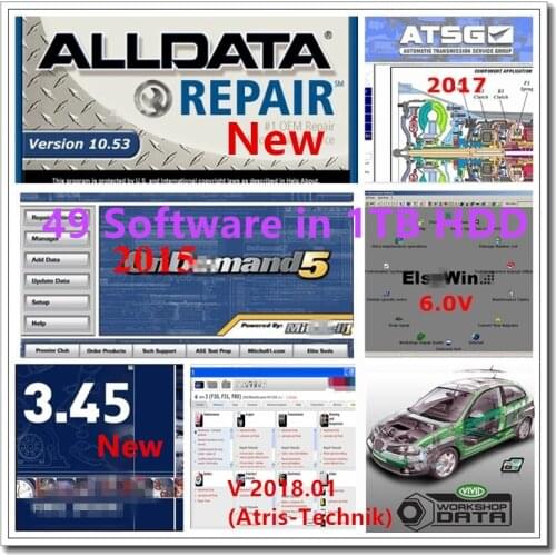 Alldata 2021 Hot Sale repair All Data Software Mit../Chell Auto...Data ATSG Vivid Workshop Atris Elsawin 49 software in 1TB HDD
