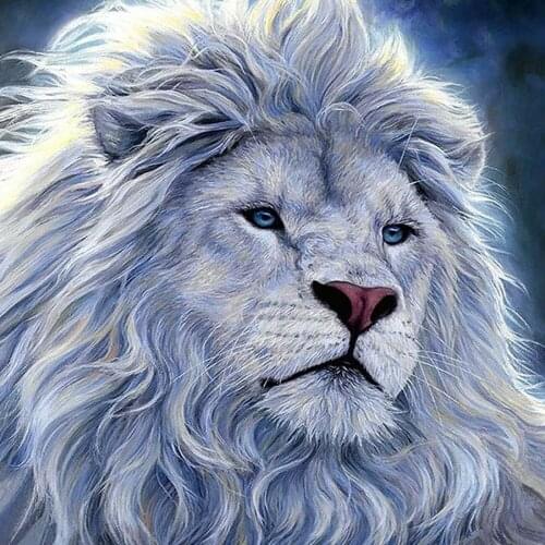 White Lion Full Drill 5D Diamond Painting Embroidery Cross Stitch Decor DIY Embroidery Cross Stitch 5D Rhinestone Home Gift 2