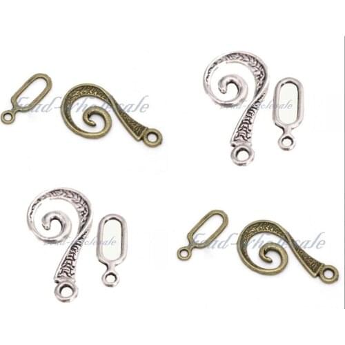 Antique Tibetan Silver Snail Swirl Toggle Clasps for Jewelry Making Hooks Diy Bracelet Necklace Clasp Hooks Findings Accessories