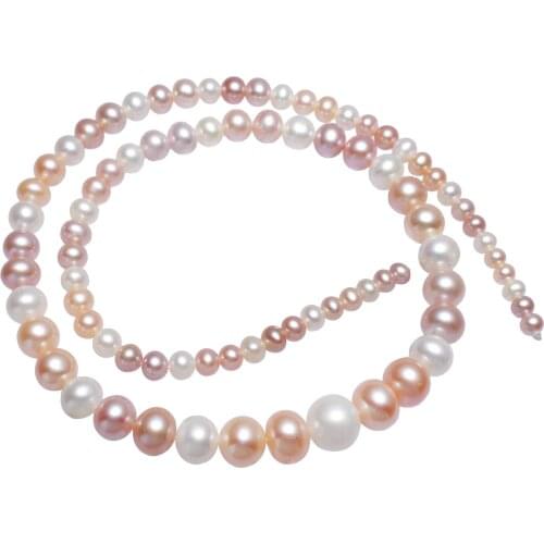 High Quality AAA Cultured Potato Freshwater Pearl Beads Natural Mixed Colors 6-8mm Approx 0.8mm Sold Per Approx 15.7 Inch Strand