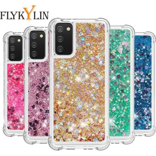 Etui For Samsung Galaxy A02s Case Glitter Liquid Quicksand Phone Case For Samsung A02s A02 S A 02s Silicon Protection Back Cover