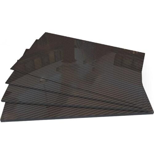 198MM X 248MM Glossy Surface Pure Carbon Fiber Panel Board 0.25mm-6mm Thickness Composite Hardness Material