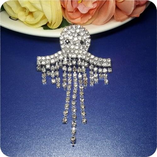 Halloween Gift BlingBling Crystal Ghost Brooch Pin Fashion Jewelry