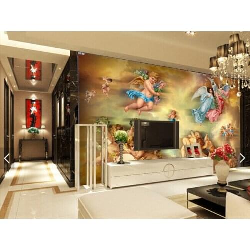 Custom continental wallpaper. Angel painting,3D retro wall painting for the living room sofa backdrop papel de parede