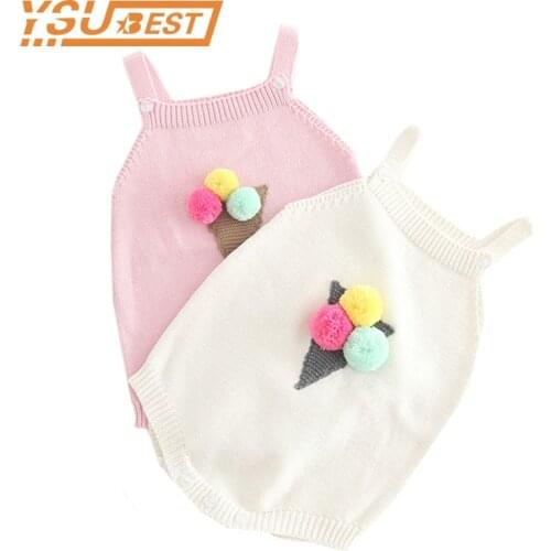 0-3Yrs Baby Knitted Romper Cotton Woolen Baby Girls Clothes Cartoon Newborn Infant Jumpsuit Sleeveless Toddler Overalls Outfits