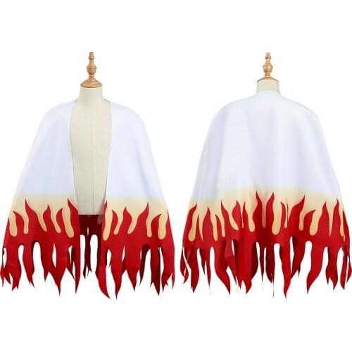 Demon Slayer Kimetsu no Yaiba Rengoku Kyoujurou Cosplay Costume Cape Cloak Coat Halloween Carnival Suit For Kids
