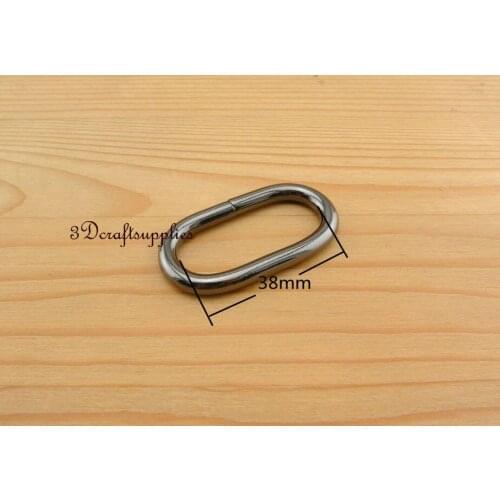 Metal oval Rings oval loop for webbing gunmetal 38 mm 1 1/2 inch 10pcs U84