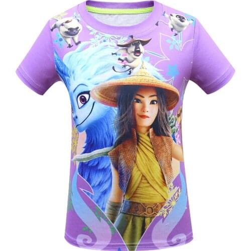 Cute Raya and The Last Dragon Children T Shirt Design Funny Baby Boys Girls Harajuku Summer White T-shirt Kids Cartoon Clothes