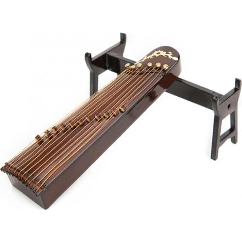 Miniature Guzheng Model Replica with Stand and Case Mini Zither Mini Musical Instrument Ornaments Chinese Traditional Gifts