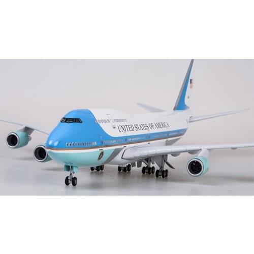 47cm 1/150 scale airplane model toys B747 air force one aircraft model with light and wheel Landing gears plane toy