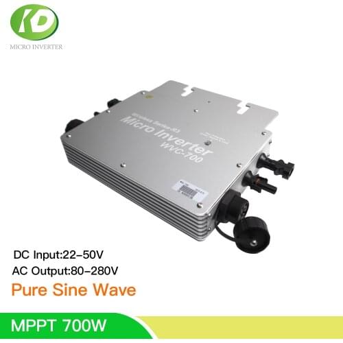 700W MPPT Solar Inversor Pure Sine Wave On Grid Tie Power Inverter 22-50VDC to 110/220V Output Voltage Single Three Phrase