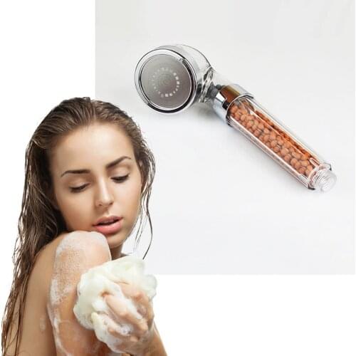 Shower Head, Handheld High Pressure Filter Filtration Stone Stream Shower Head Water Saving Ionic Shower Head Shower Set
