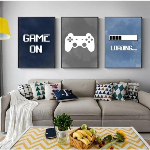 Video Game Wall Art Canvas Painting Nursery Boys Wall Decor Gaming Party Poster Prints Child Boy Gifts Playroom Decoration