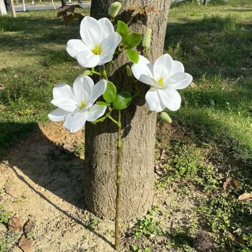 Real touch Large Magnolia flower branch with leaves home decor artificial flower for wedding apartment decoration high quality