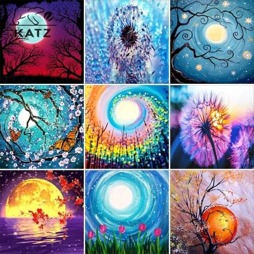Landscape Oil Painting Diamond Painting Moon Night View Embroidery Crossing Diy Mosaic Art Gift Cross Stitch Home Decoration