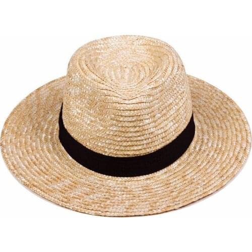 Unisex Beach Sun Hat UPF50+ Braid Straw Wide Brim Jazz Cap for Women Men Summer Fedora Travel Cap Natural Kentucky Derby Hats