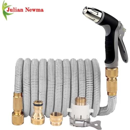 Dropshipping 16FT-150FT Garden Hose Flexible Extensible Magic Hoses 100ft High Pressure Car Wash Hose Spray Gun Washing Machine
