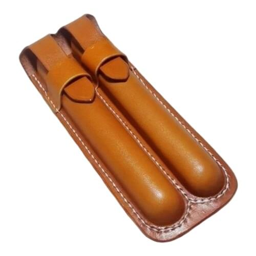 Handmade 100% Genuine Leather Pen Cover, Double Pencil Bag, Pen Pouch