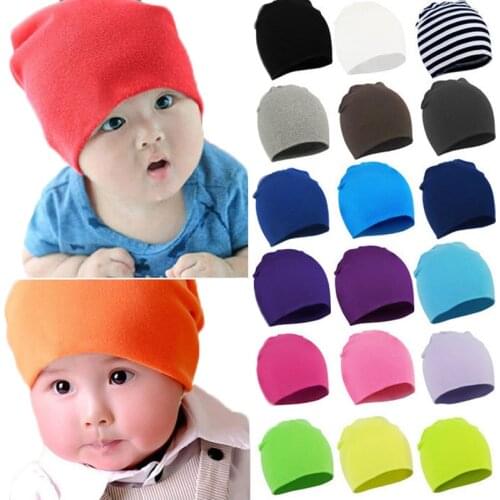 Autumn Winter Children Beanies Cap Solid Color Cotton Warm Baby Hat Boys Girls Child Toddler Skullies Cap Cute Crochet Kids Hat