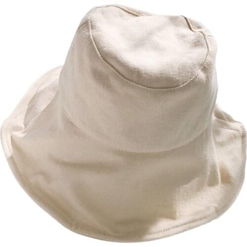 Womens Adult Hat Summer Sunscreen New Cotton Sun Bucket Cap with Wide Edge for Beach Daily Travel Outdoor