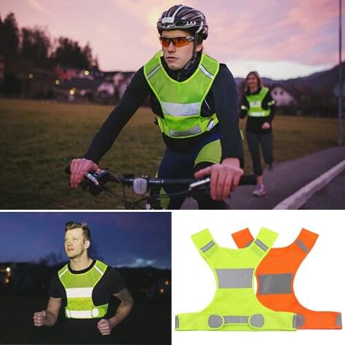 Reflective Cycling Vest Adjustable Waist Arrow Pattern Bicycle Night Safety Sports Walking Running Jogging Reflective Vest