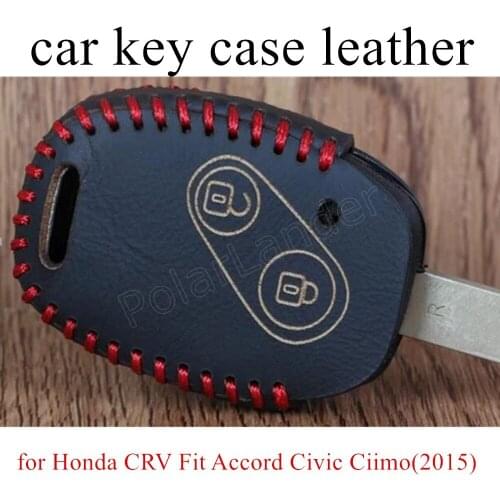 Only Red fashion gift Car key cover car key case Hand sewing Genuine leather fit for Honda CRV Fit Accord Civic Ciimo(2015)