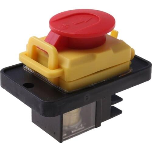 KJD12 250V 4Pin Waterproof Magnetic Start Stop No Volt Release Pushbutton Switch X7YF