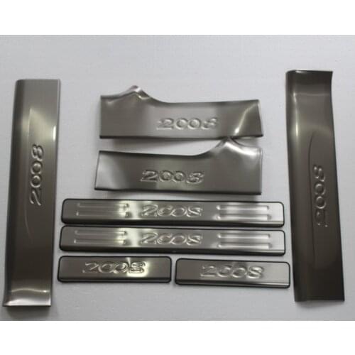 High-quality stainless steel Scuff Plate/Door Sill and Rear bumper Protector Sill For 2014 -2017 Peugeot 2008,Car-Styling