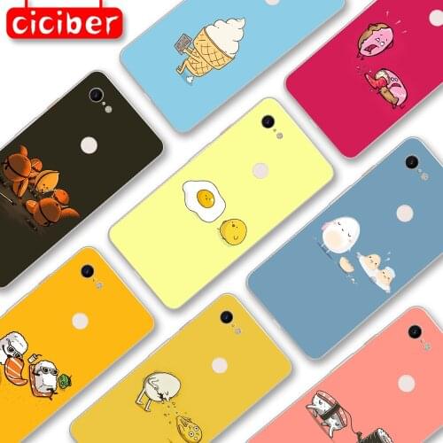 Egg Sushi Ice Cream Case For Google Pixel 4 5 3 2 XL Cover for Pixel 3a 4a XL 5G Soft Silicone TPU shockproof Phone Back Fundas