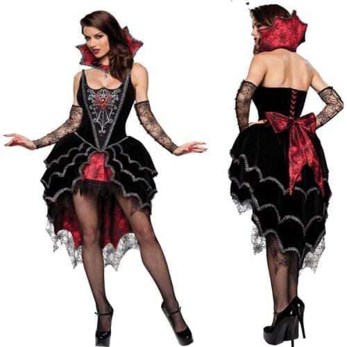 Women Luxury Vampire Costumes Queen Sexy Devil Masquerade Cosplay Costumes Victorian Period Costumes Sexy Halloween Costumes