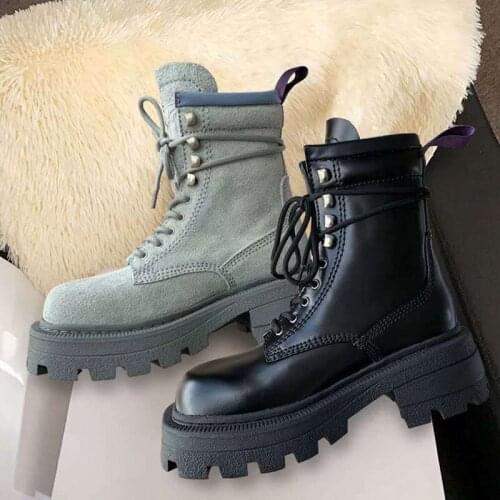 2020 Autumn Winter New High-Top Women' Boots Martin Boots Thick Muffin Bottom Increased Waterproof Long Tube Chelsea Boots