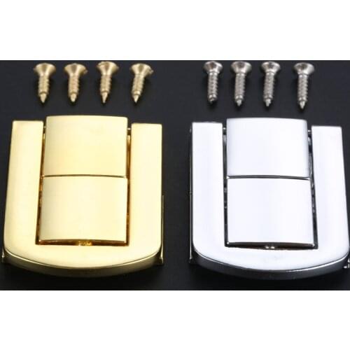 1Pc 43x32mm Zinc Alloy Antique Square Buckle Lock Wooden Wine Gift Box Lock Buckle jewelry Box Latch Clasps with Screws Hardware