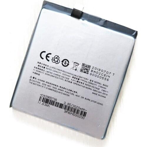 10pcs/lot BA02 3100mAh Rechargeable Mobile Battery ForMeizu Meizy A680Q M3E For MeiBlue M3E High Capacity Battery