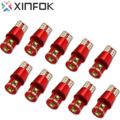 10PCS T10 3SMD 6000K White W5W 194 Brand New Super Bright LED Bulb Lamp Auto Rear Light Car Accessories Free Shipping