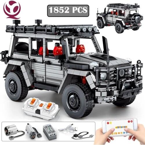 1852pcs City Off-Road Racing Car G 500 MOC Remote Control Building Blocks Creator Super Vehicle Bricks Toy For Children Boy