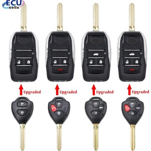2/2+1/3/4 Buttons Modified Flip Folding Remote Blank Key Shell For Toyota Corolla RAV4 Toy43