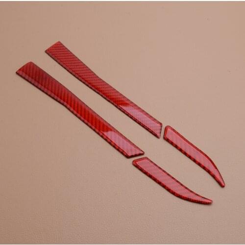 4pcs Carbon Fiber Rearview Side Door Wing Mirror Base Bottom Cover Trim Strip Fit for Ford Mustang 2015 2016 2017 2018 2019