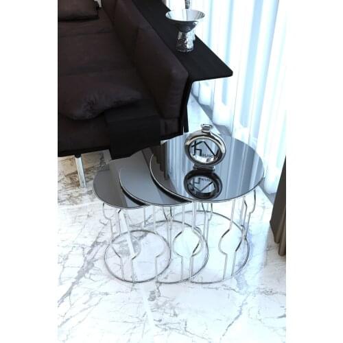 Sparkle Oval Wire Model Silver Metal Zigon coffee table coffee tables table basse furniture living room table