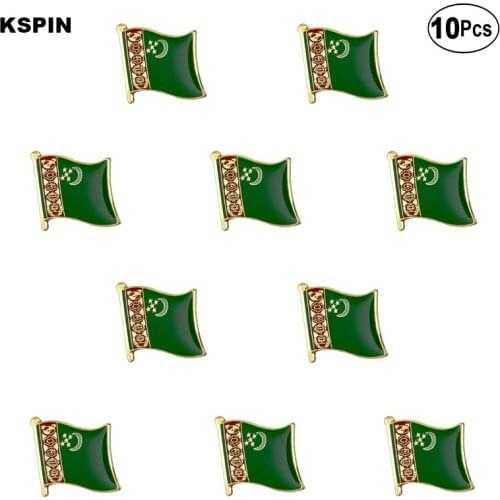 Turkmenistan Flag Lapel Pin Flag badge Brooch Pins Badges 10Pcs a Lot