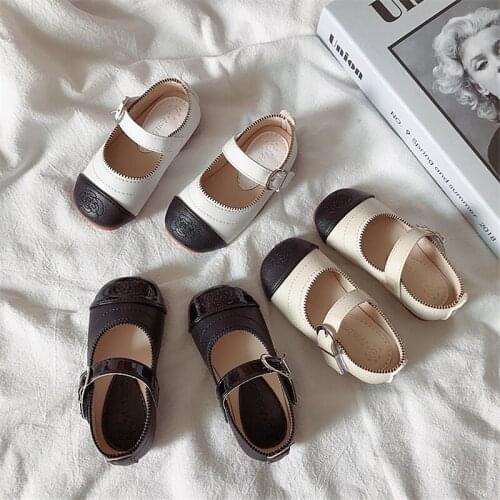 CAPSELLA KIDS Princess Shoes Autumn Girls Leather Shoes Children Shoes With Foreign Style Soft Sole Baby Single Shoes Size 21-30