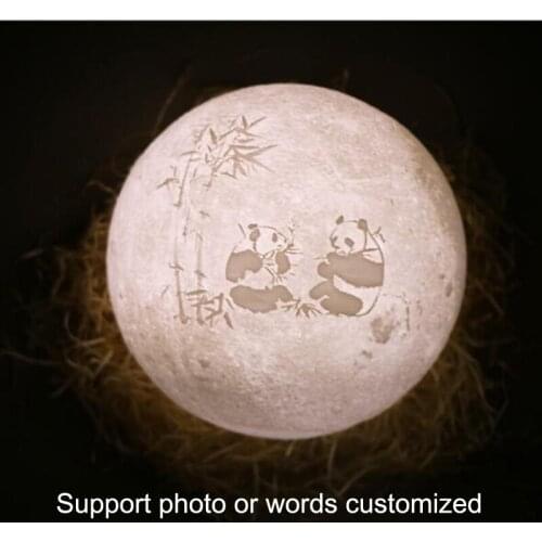 DIY Customized Personality 3D Printing Moon Night Light USB Charging LED Lamp Touch Novelty Home Moonlight Decor Creative Gift