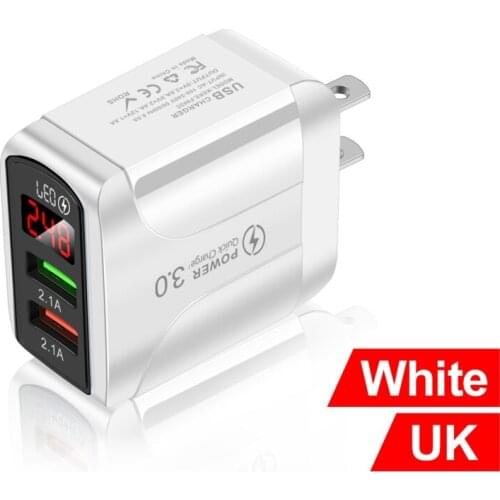 Dual USB Charger Quick Charge QC3.0 Portable Phone Fast Charging Adapter For Mobile Phone Charger EU/US/UK Plug E56B