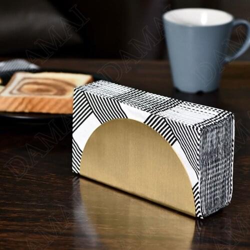 European Metal Tissue Box Creativity Western Restaurant Napkin Organizer Office Desktop Thin Paper Holder Home Decoration Modern