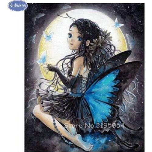 Butterfly girl fairy,Mosaic Painting Diamond Embroidery Diy 5D Full Square Diamond Painting Cross Stitch Mosaic Kit Home Decor