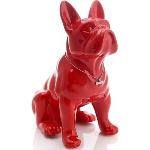 Ceramic French Bulldog dog statue home decor crafts room decoration objects ornament porcelain animal figurine garden decoration